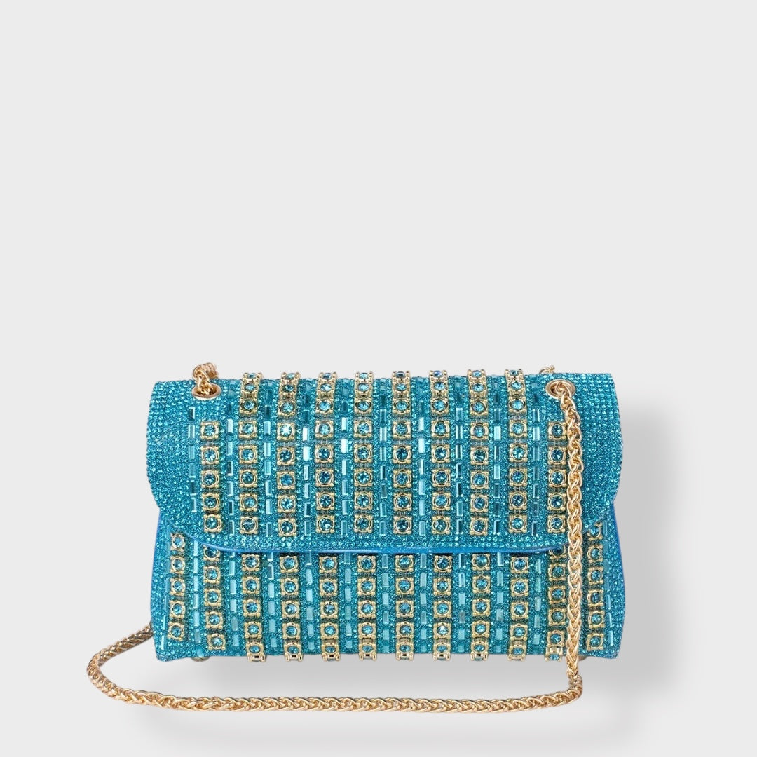 Chain-Strap Shoulder Bag with Stone Details