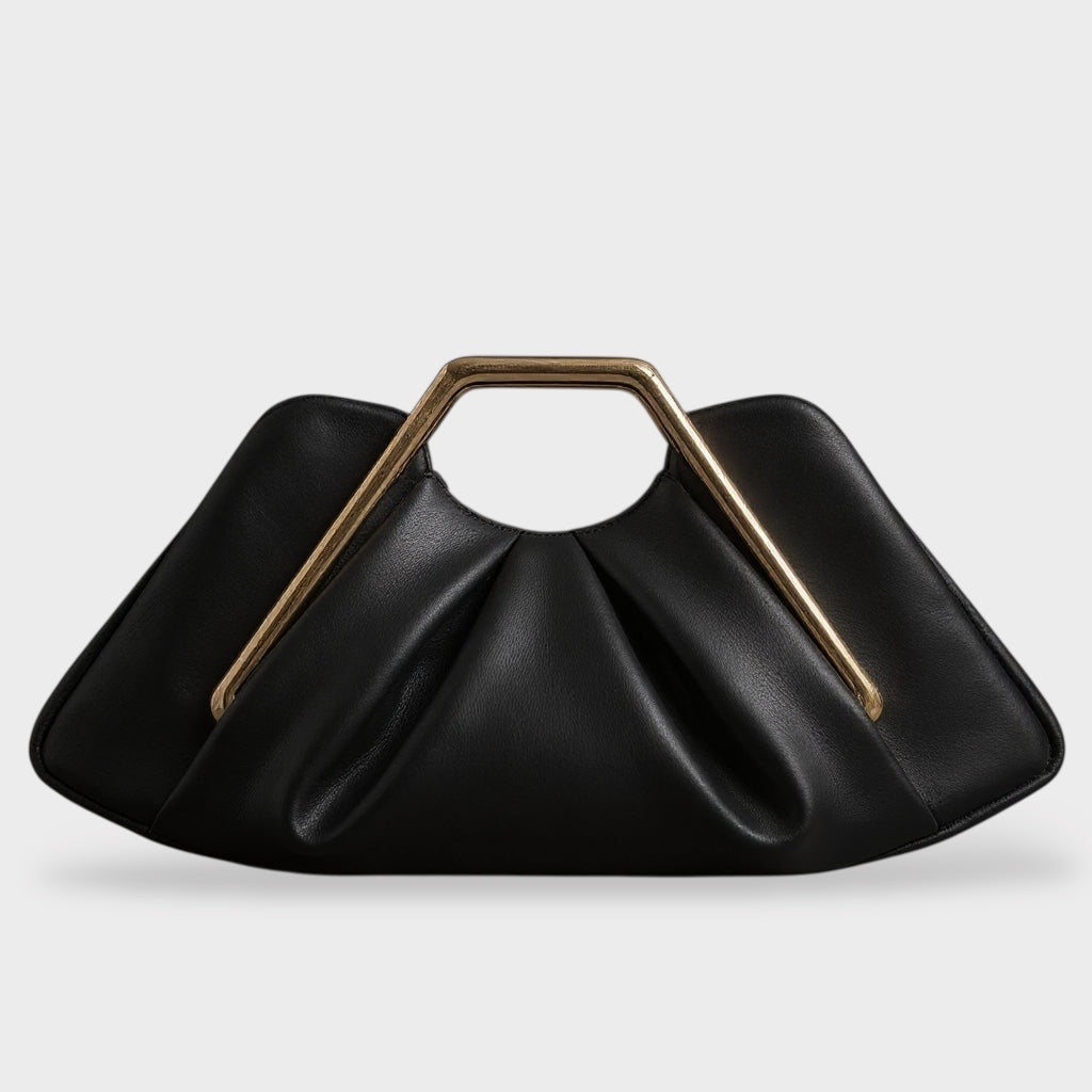 Origami-Fold Clutch with Gold Handle
