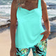 MARGARET | STRIPED TANKINI VEST WITH PRINTED BEACH SHORTS