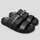Men’s Double Strap Slide Sandals – Buckle Comfort Slippers for Indoor & Outdoor Wear