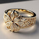 Christabel | Gold Ring with Zirconia Flower