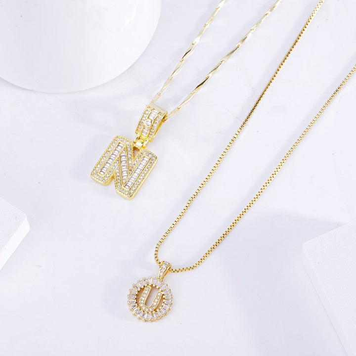 Imelda | Moissanite Initial Necklace Set