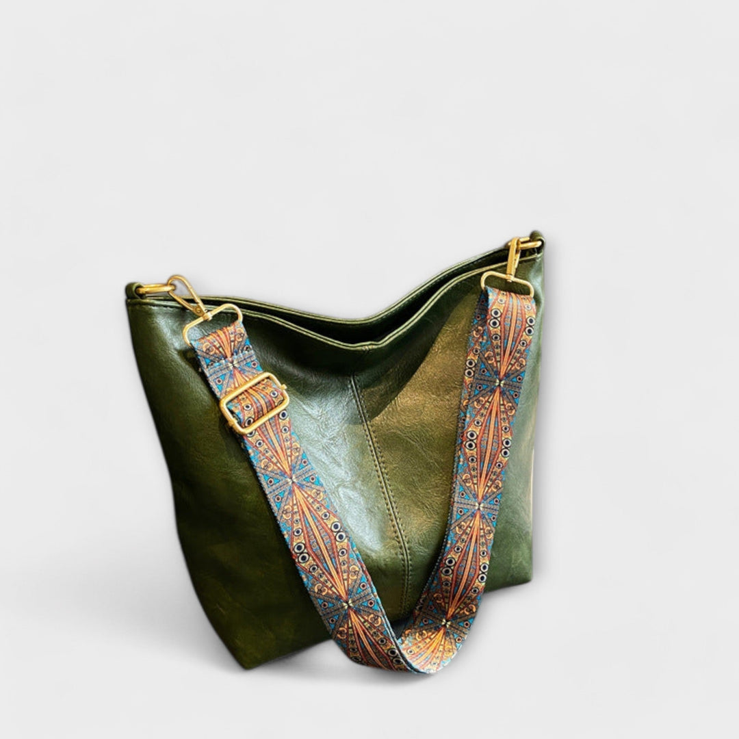 Vintage-Style Handbag with Multiple Pockets