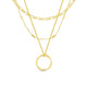 Octavia | Three-Row Open Hoop Necklace in Gold