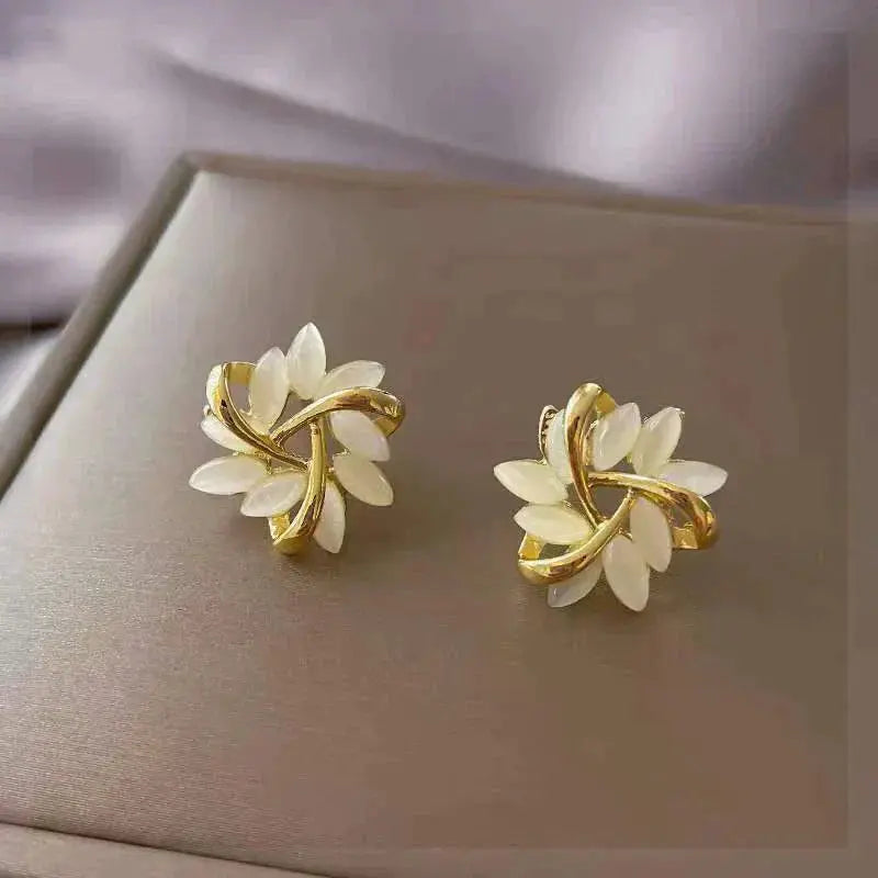 Bianca | White Opal Stud Earrings