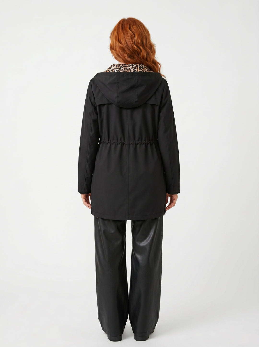 SIOBHÁN | REVERSIBLE LEOPARD TRIM HOODED JACKET