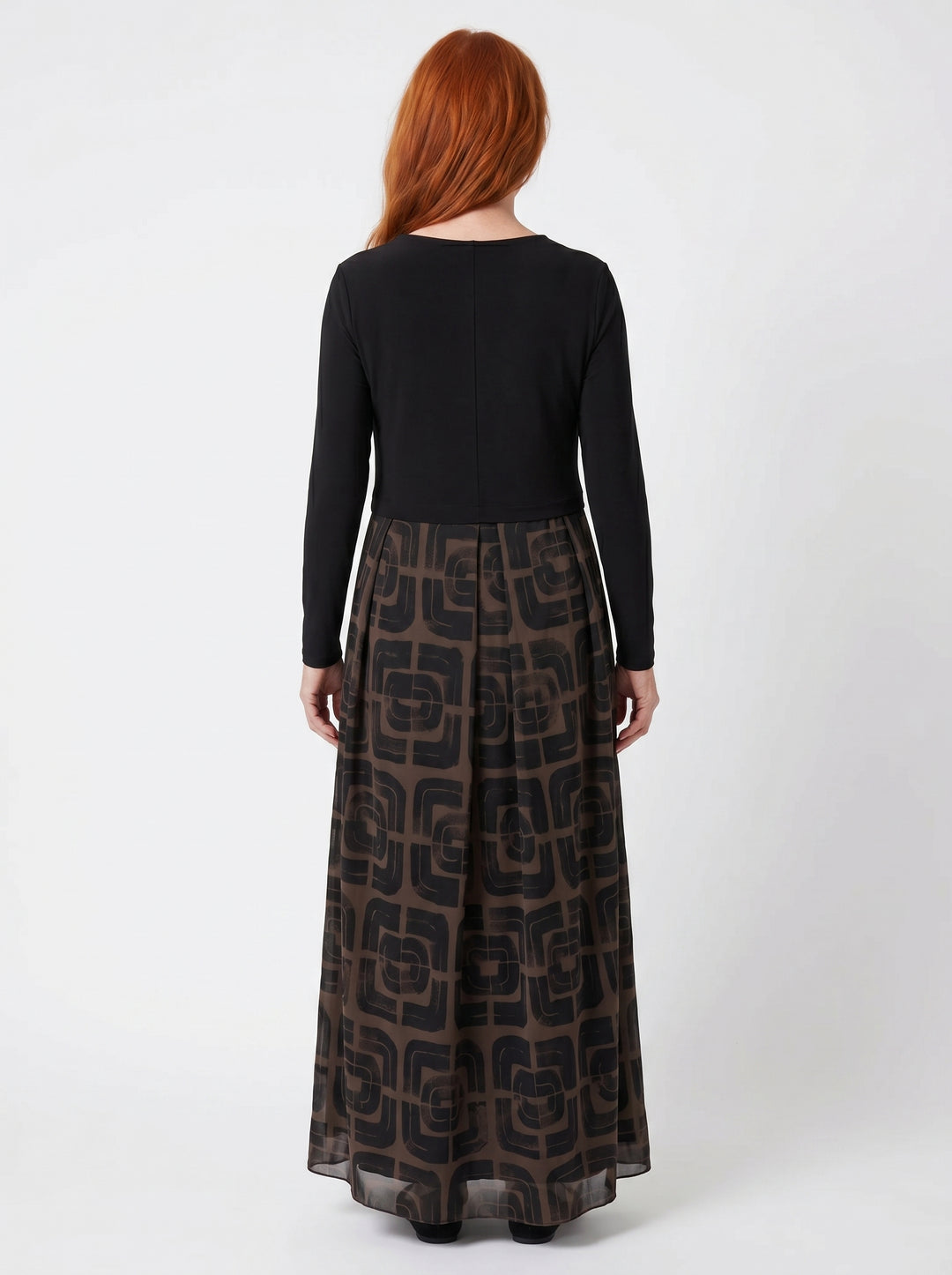 MAEVE | ELEGANT JERSEY & MESH MIDI DRESS
