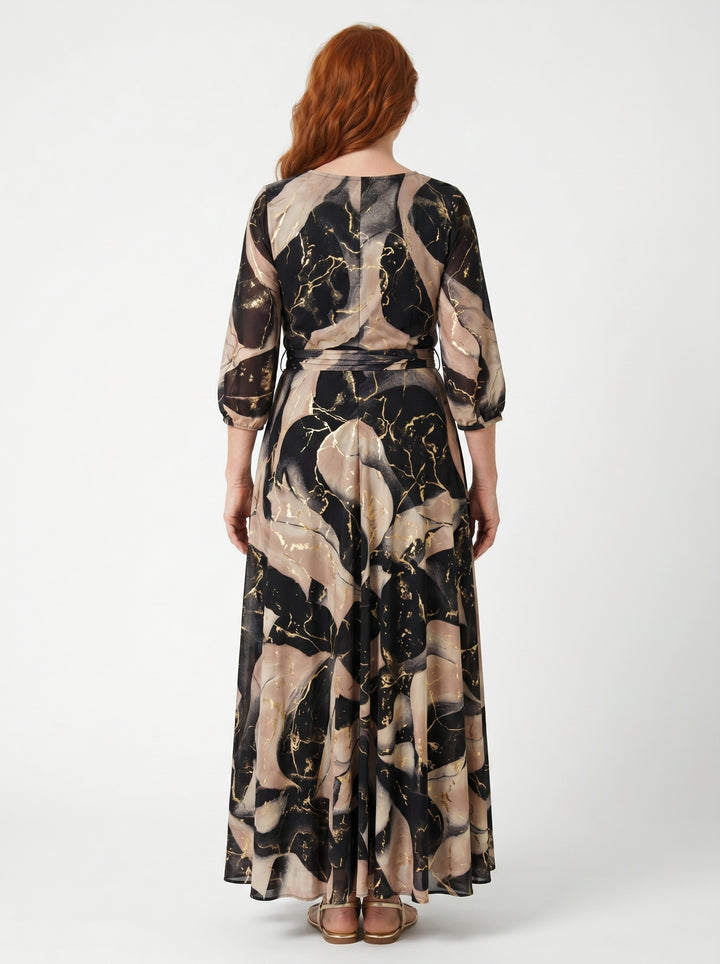 ÉADAOIN | PRINTED CHIFFON MAXI DRESS