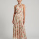 MAEVE | HALTER NECK FLORAL MIDI DRESS