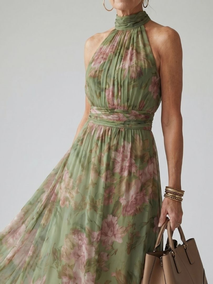 ORLA | FLORAL HALTER MAXI DRESS