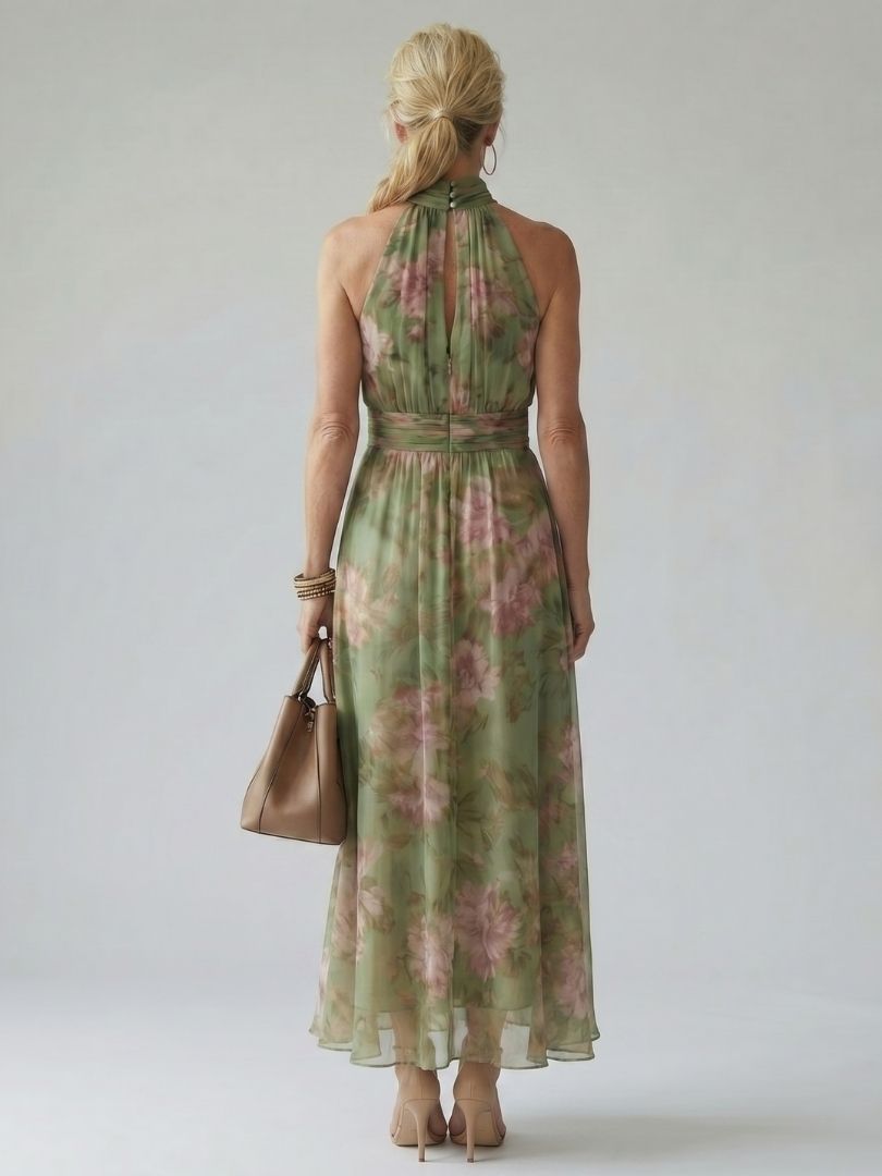 ORLA | FLORAL HALTER MAXI DRESS