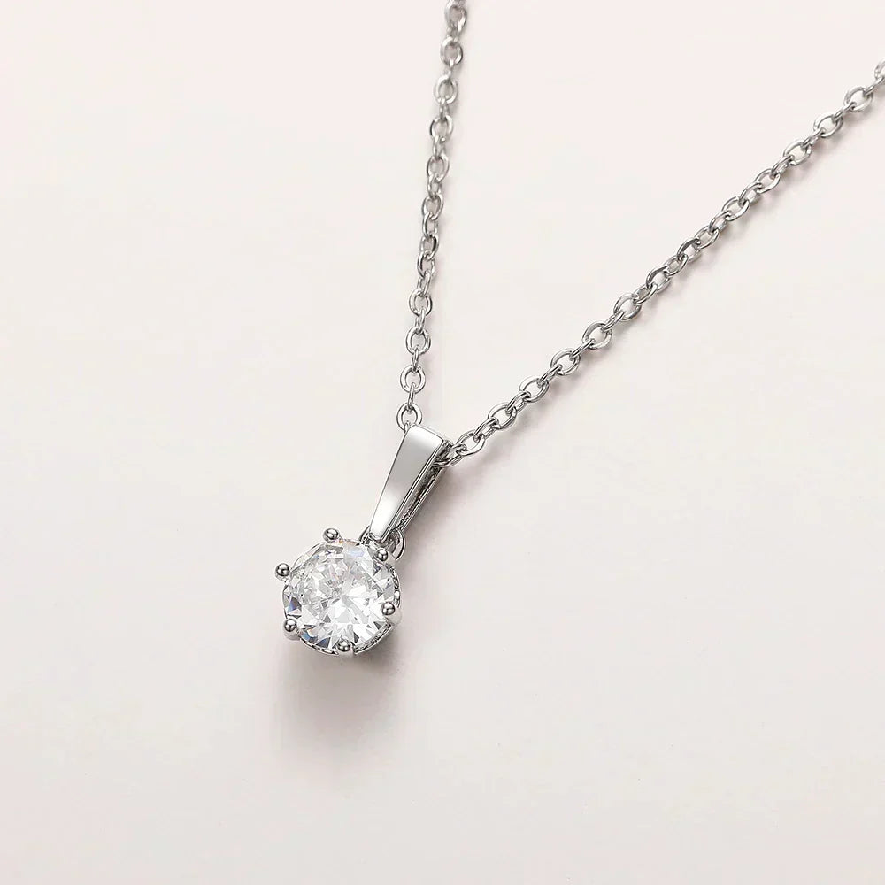 Kathleen | Classic Necklace with Zirconia Pendant