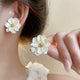 Elsie | White Acrylic Stud Earrings