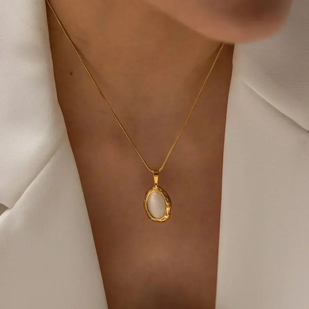 Cassandra | Gilded Cat's Eye Opal Necklace