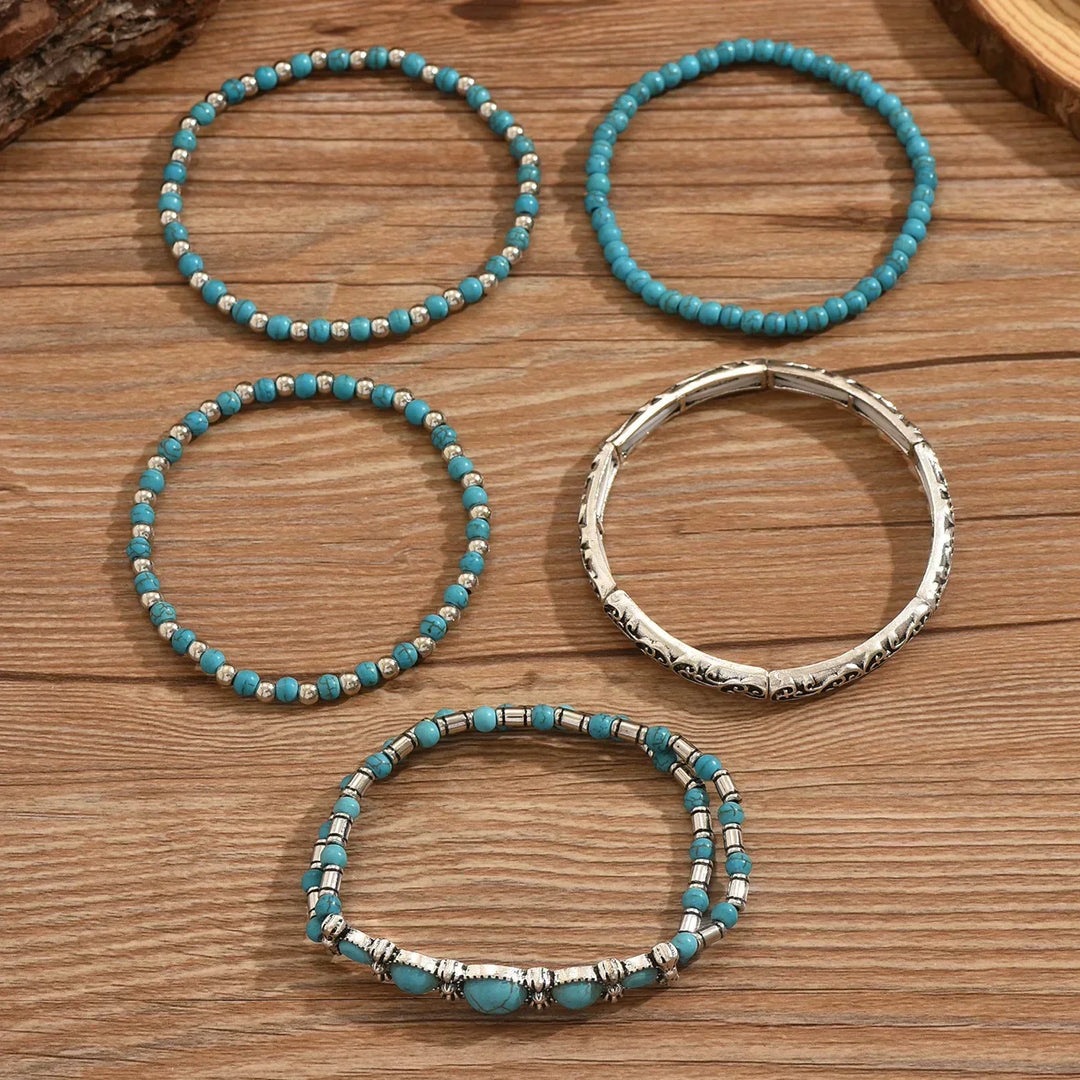 Agnes | Bohemian Turquoise Bracelet Set