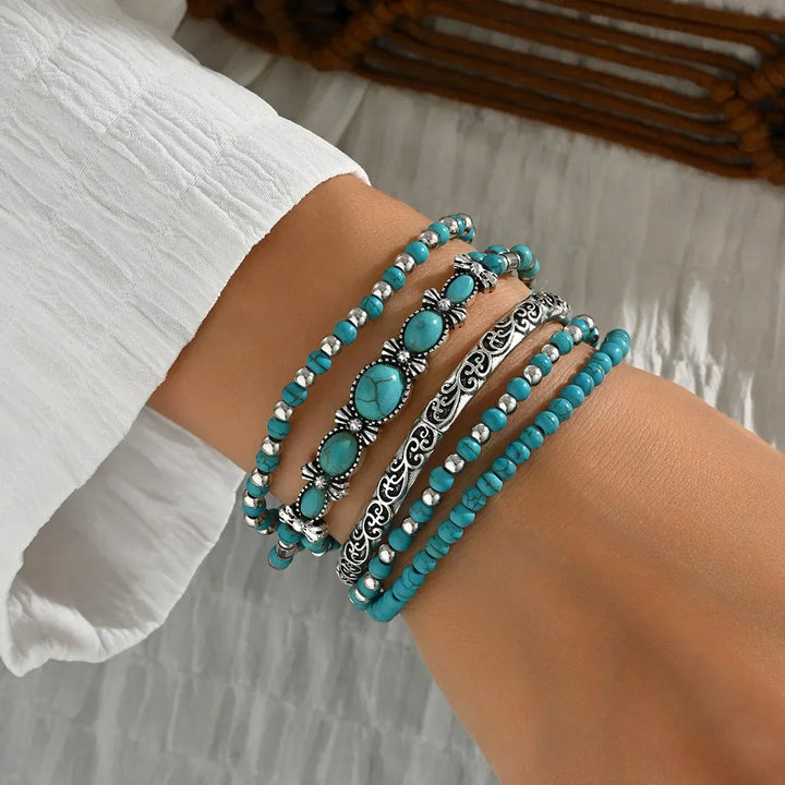 Agnes | Bohemian Turquoise Bracelet Set