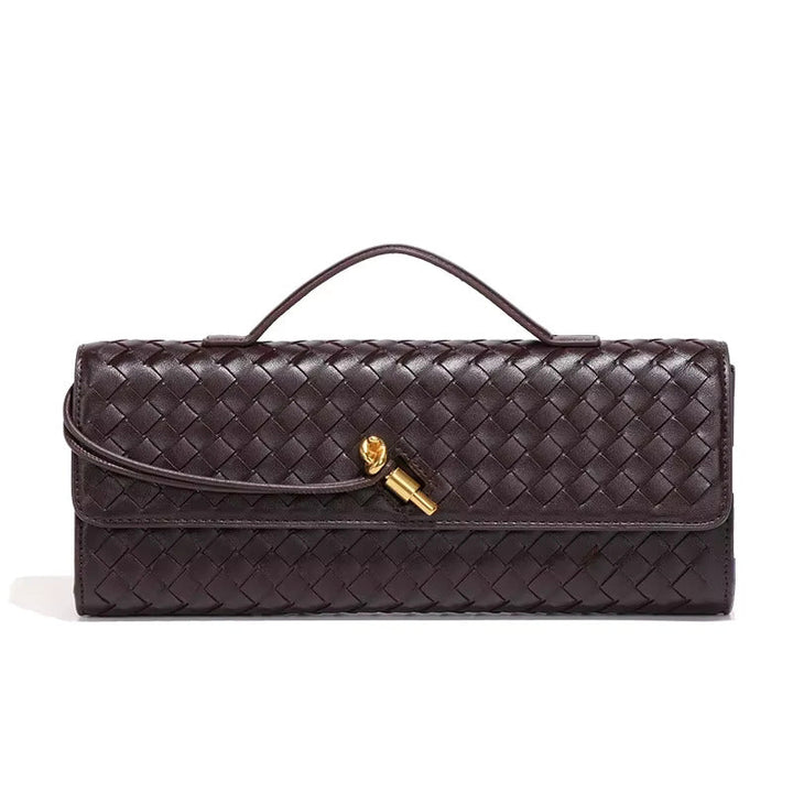 Chic Woven Vegan Leather Clutch Bag