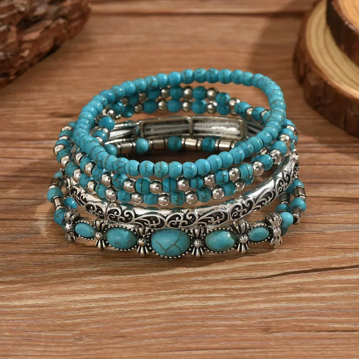 Iona | Turquoise Beaded Bracelet Set