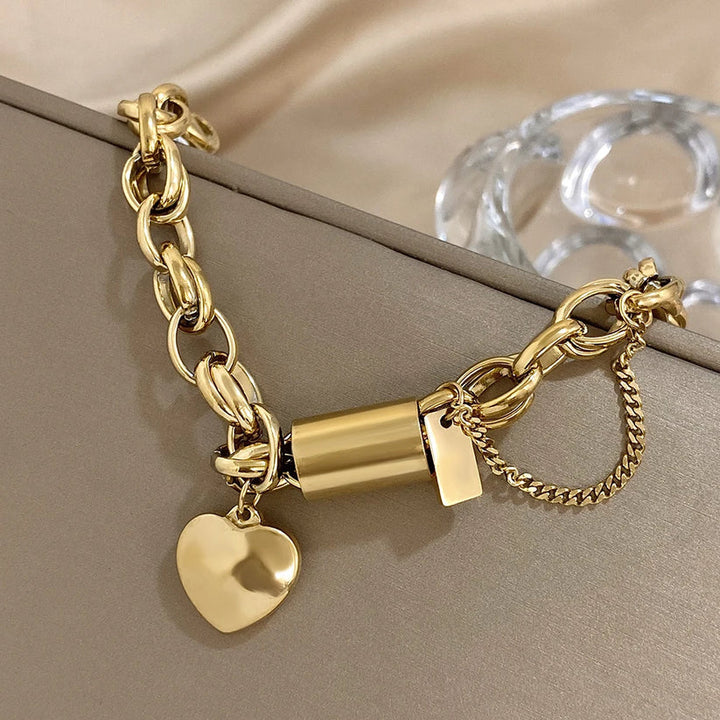 Lottie | Gold Heart Charm Bracelet