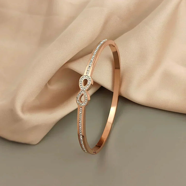 Angela | Infinity Bangle with Crystals