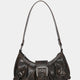 Urban Muse Distressed Faux Leather Buckle Hobo Bag
