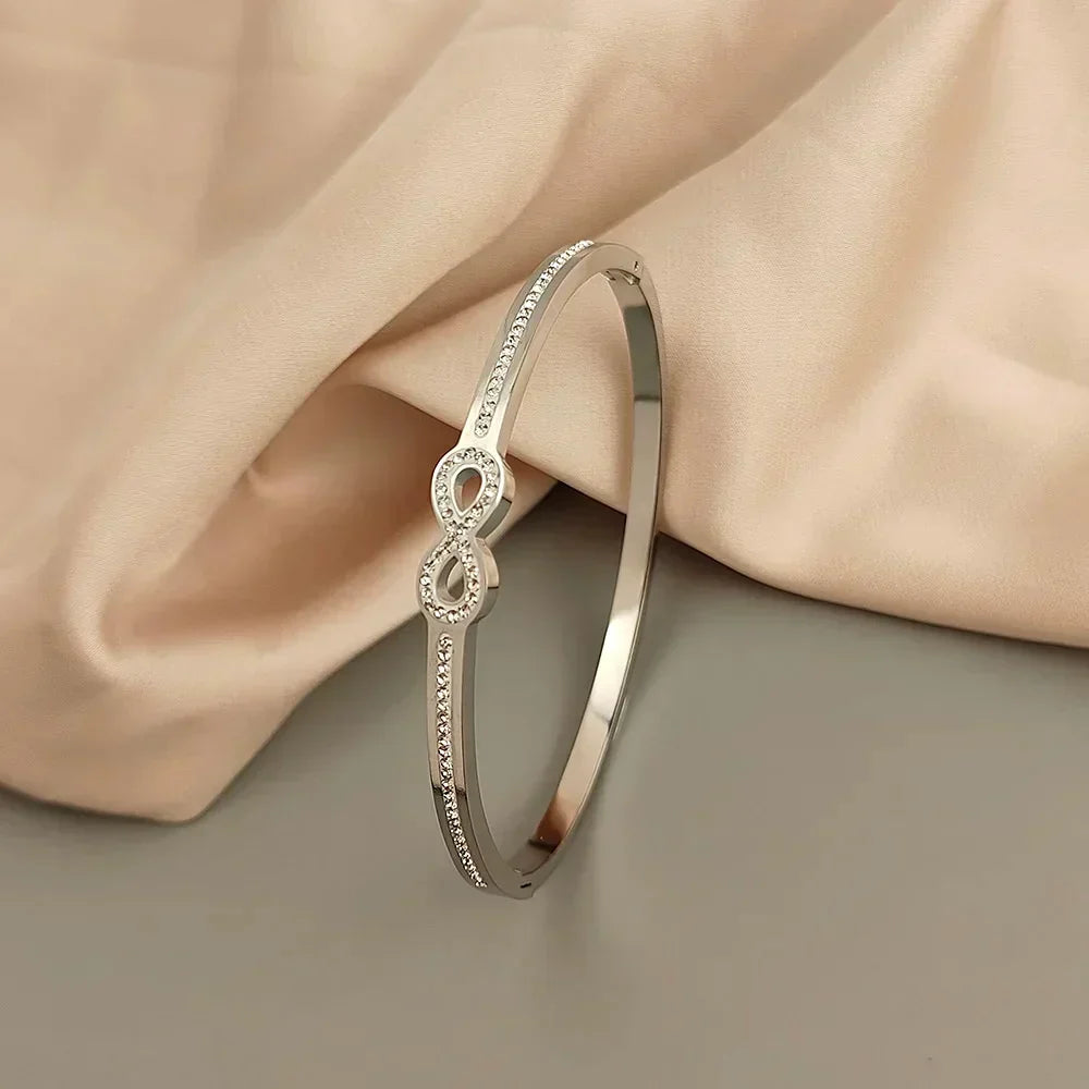Angela | Infinity Bangle with Crystals