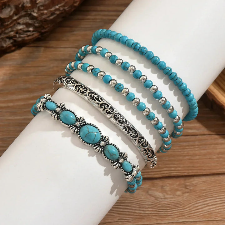 Agnes | Bohemian Turquoise Bracelet Set