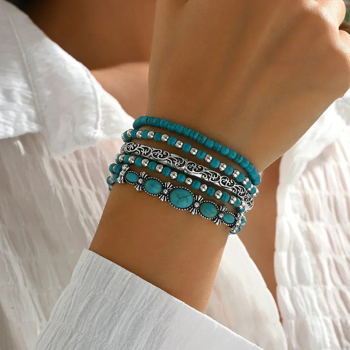 Agnes | Bohemian Turquoise Bracelet Set