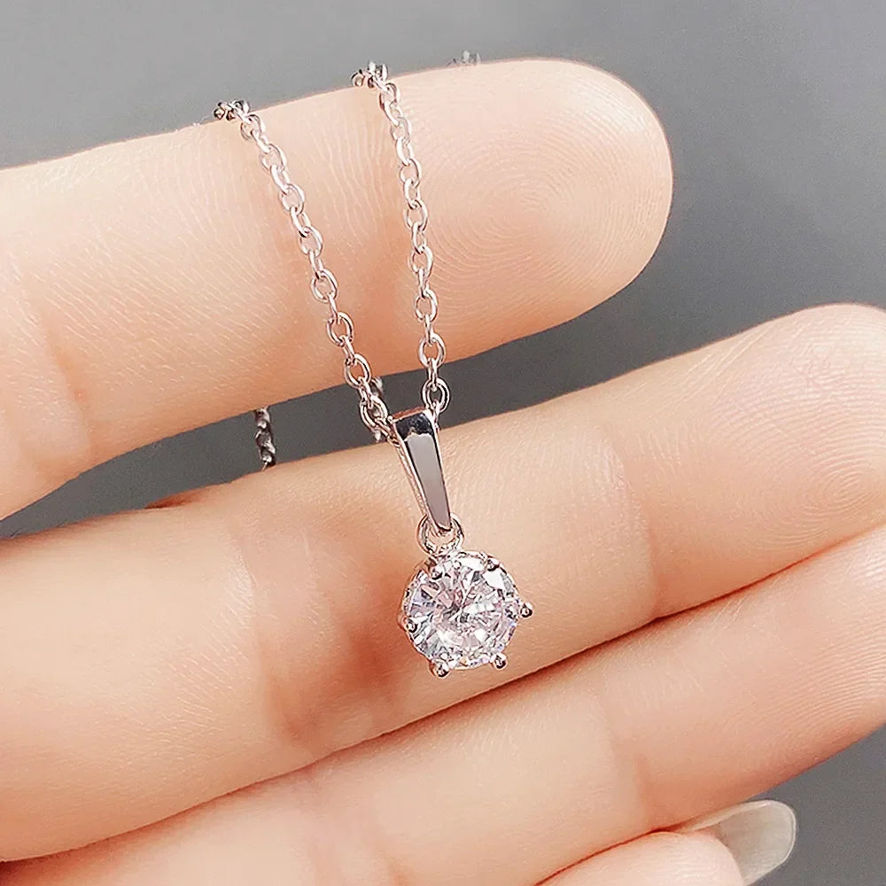 Kathleen | Classic Necklace with Zirconia Pendant