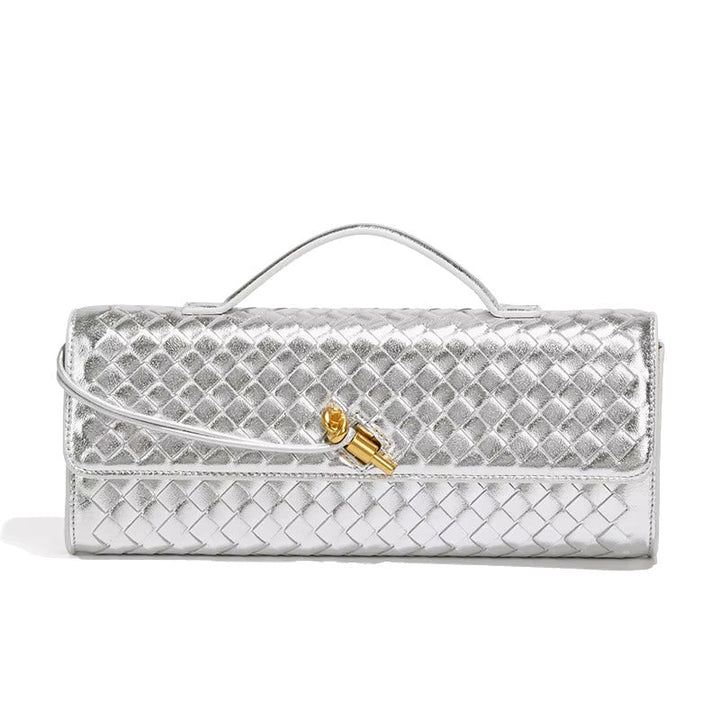 Chic Woven Vegan Leather Clutch Bag