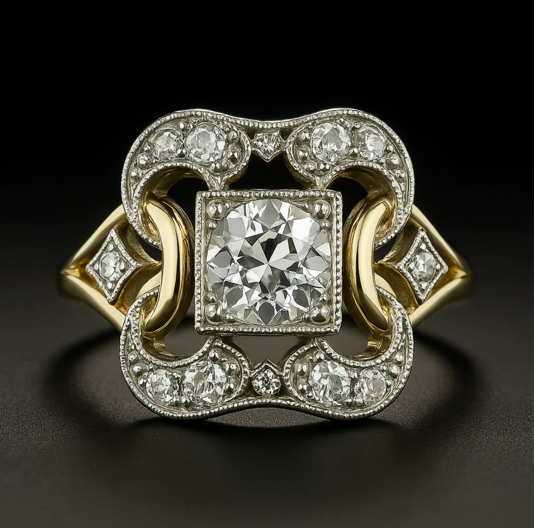 Millicent | Classic Gold Ring with Vintage Zirconia