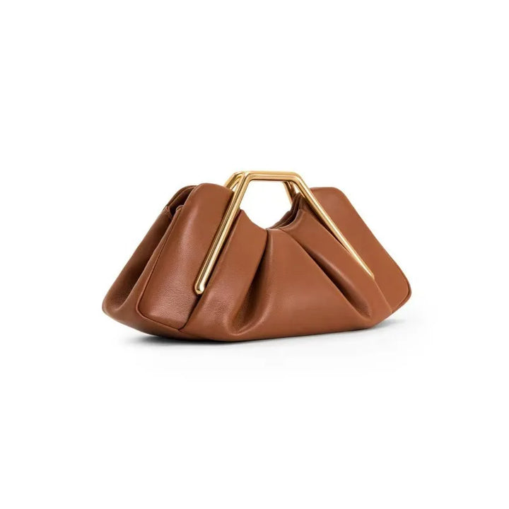 Origami-Fold Clutch with Gold Handle