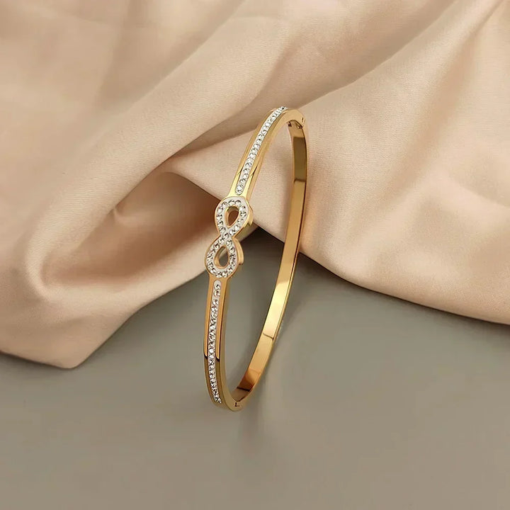 Angela | Infinity Bangle with Crystals