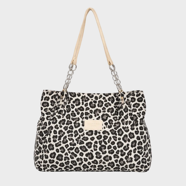 Woven Leopard Print Tote