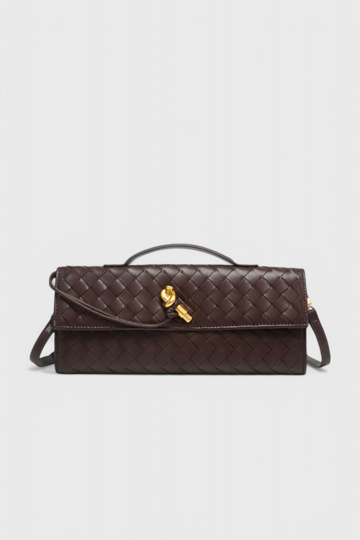 Structured Clutch with Gold Knot Detail
