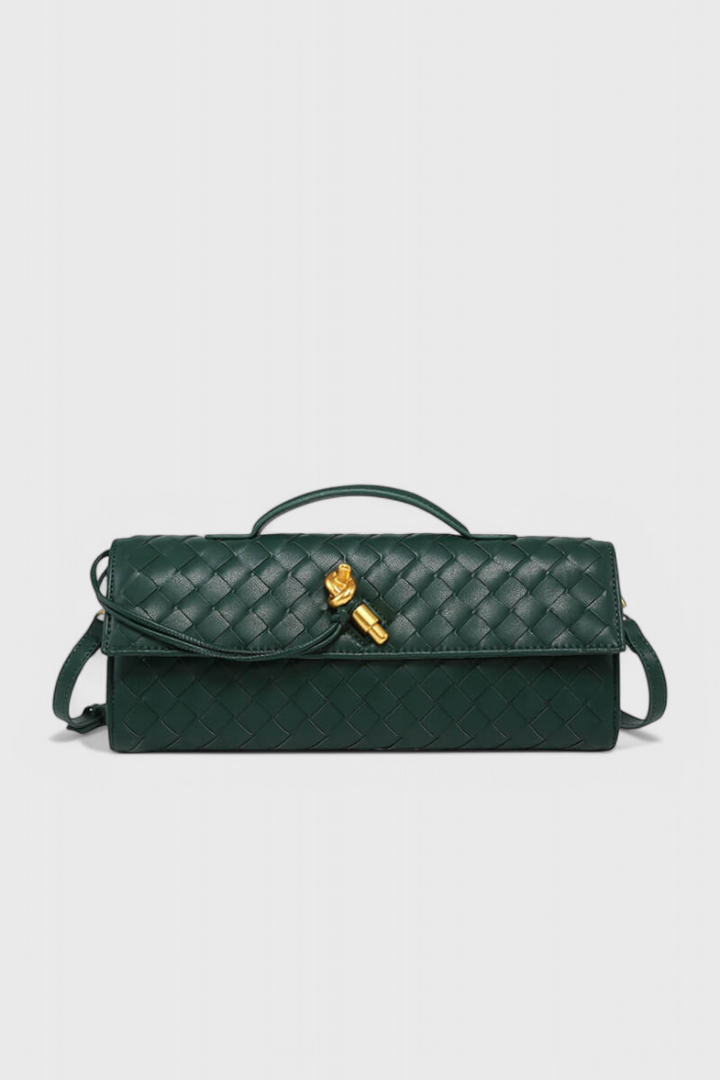 Structured Clutch with Gold Knot Detail