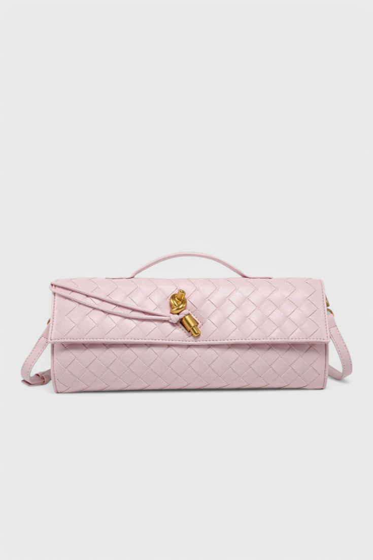 Structured Clutch with Gold Knot Detail