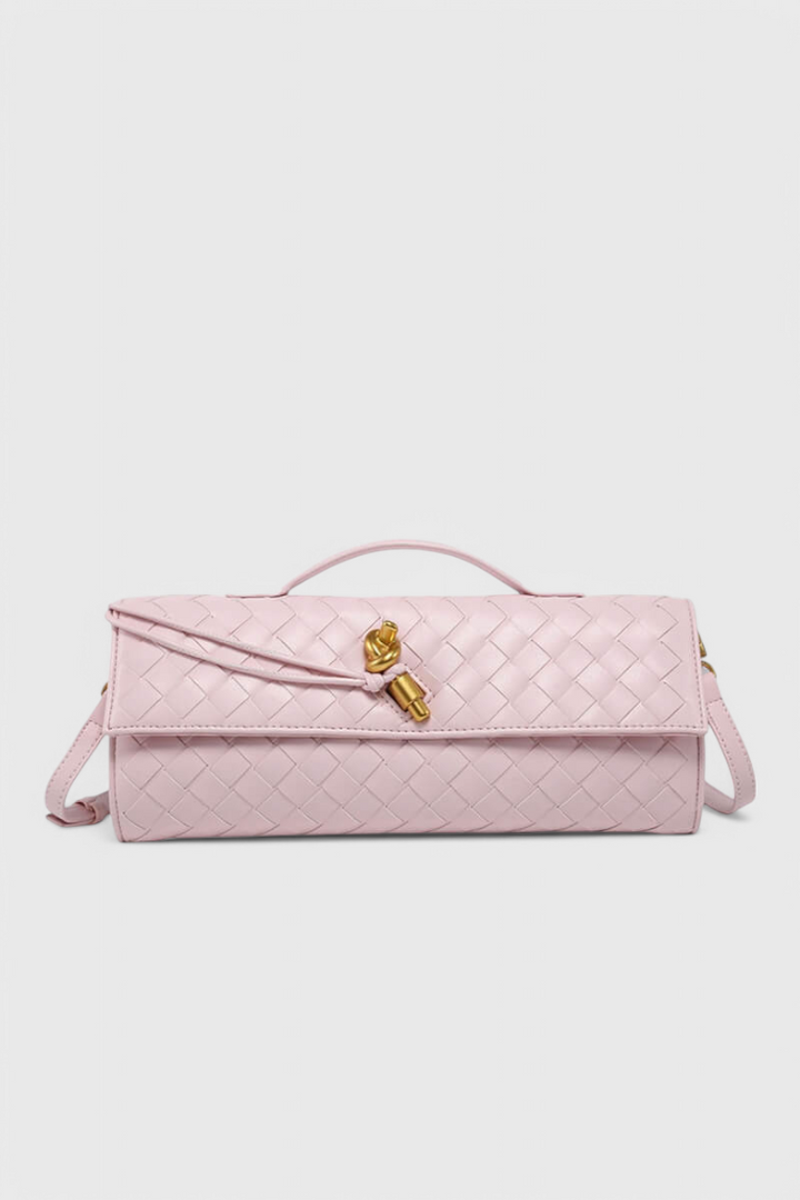 Structured Clutch with Gold Knot Detail