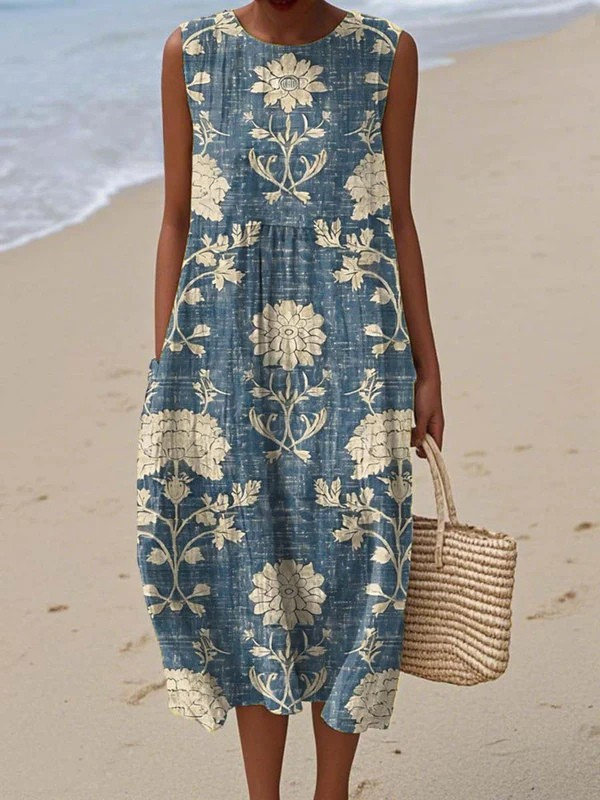 BLÁTHNAID | FLORAL BOHO MIDI DRESS
