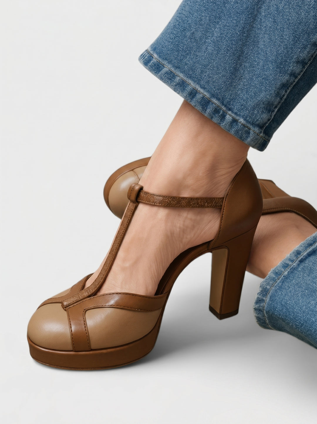 ÉABHA | RETRO CHIC BLOCK HEEL PUMPS