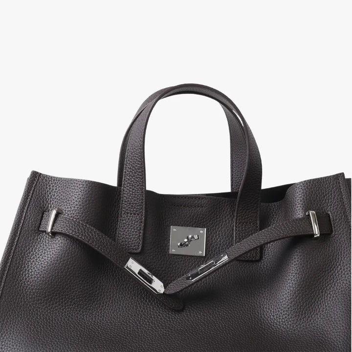 Structured Grained Leather Tote