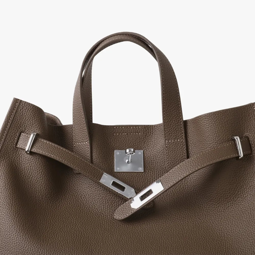 Structured Grained Leather Tote