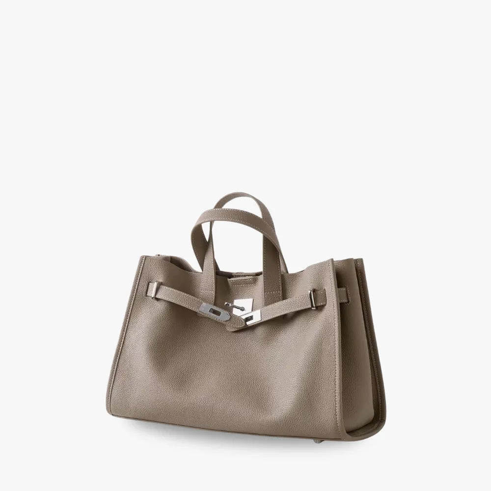 Structured Grained Leather Tote
