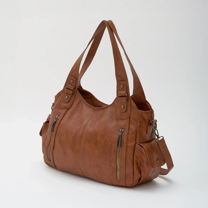 Faux Leather Crossbody Bag with Laptop Compartment