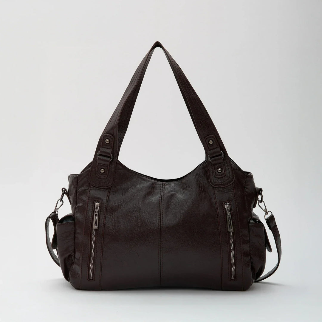 Faux Leather Crossbody Bag with Laptop Compartment