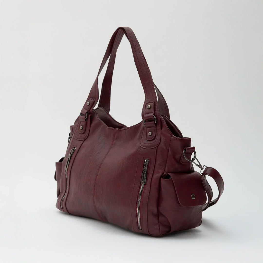 Faux Leather Crossbody Bag with Laptop Compartment