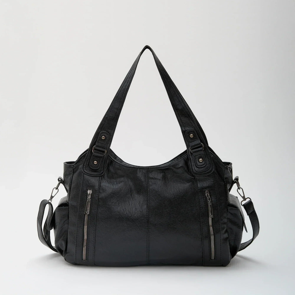 Faux Leather Crossbody Bag with Laptop Compartment