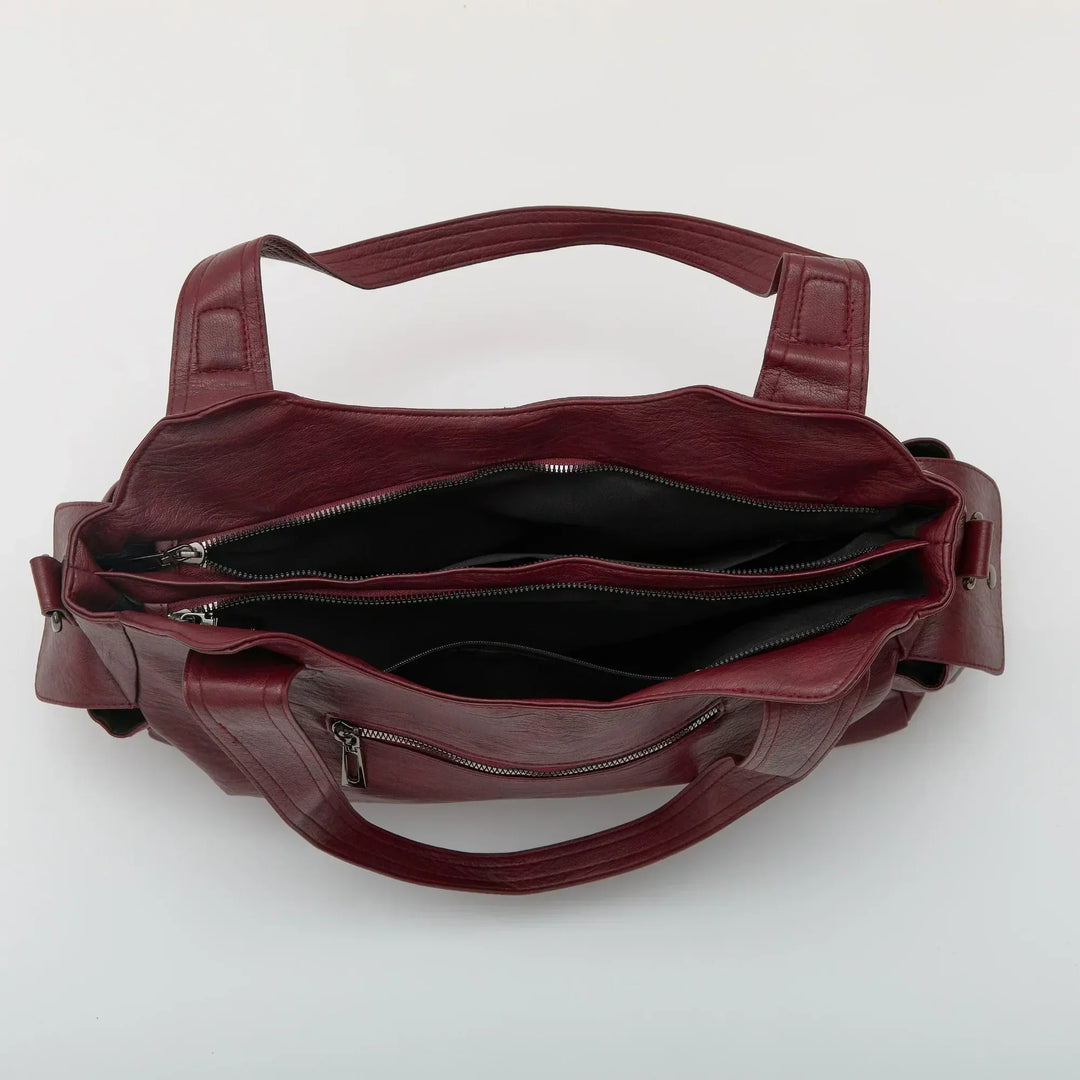 Faux Leather Crossbody Bag with Laptop Compartment