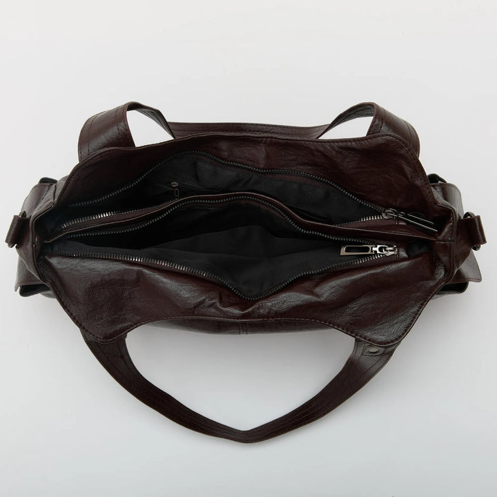 Faux Leather Crossbody Bag with Laptop Compartment