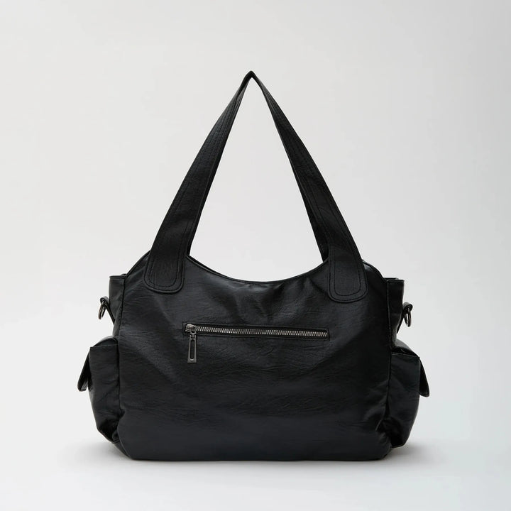 Faux Leather Crossbody Bag with Laptop Compartment